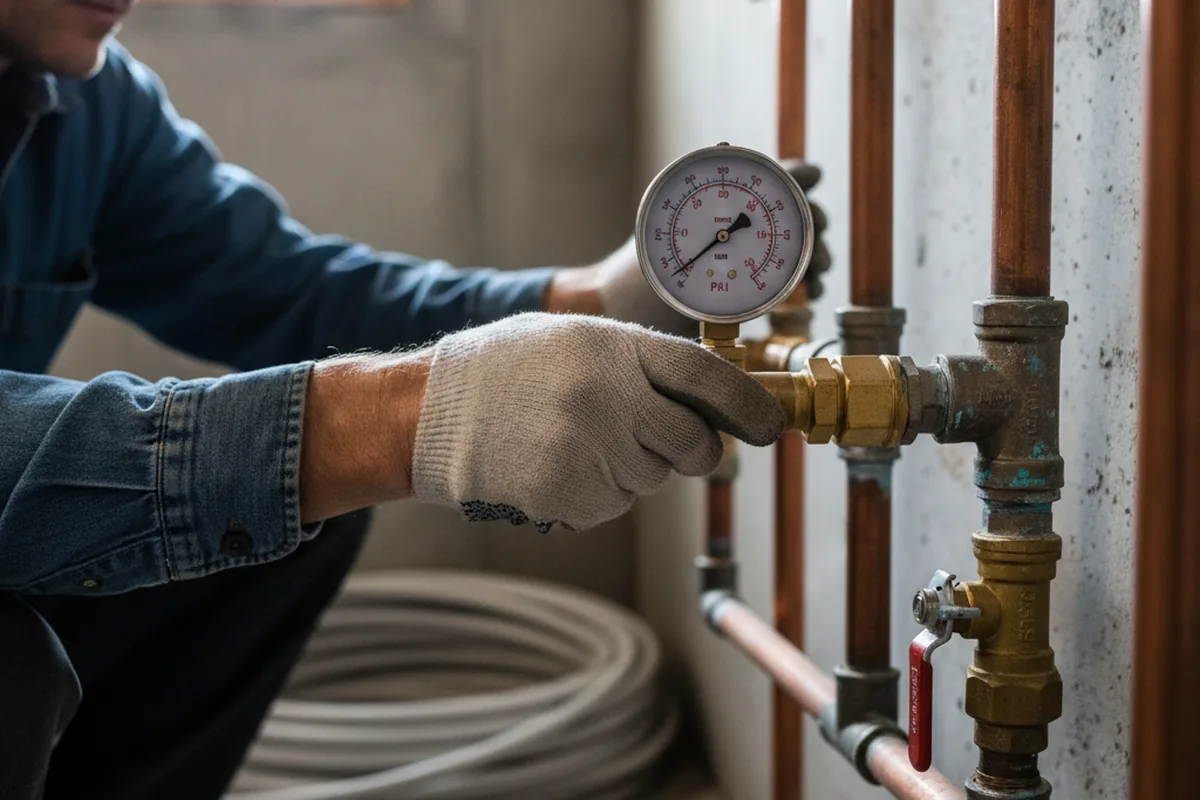 Pressure testing a repaired line during Water Line Repair in Rickman