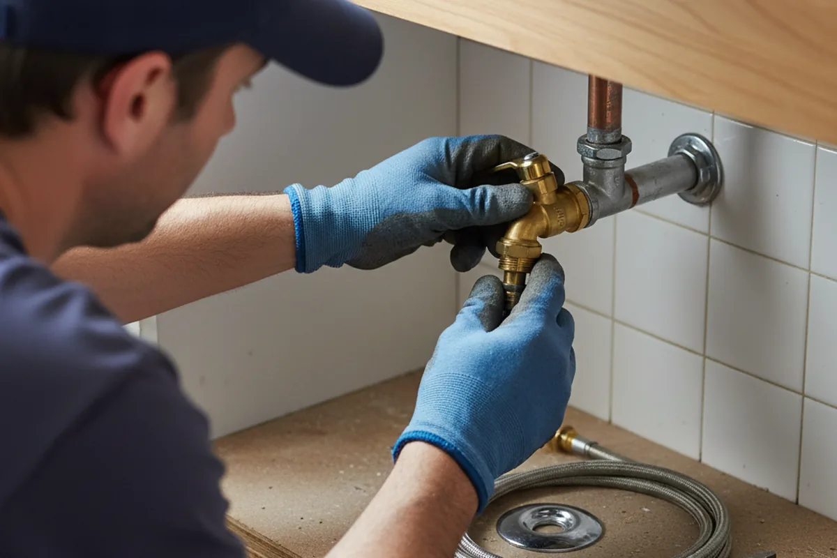 Shutoff valve and fitting work during Emergency Plumbing in Rickman